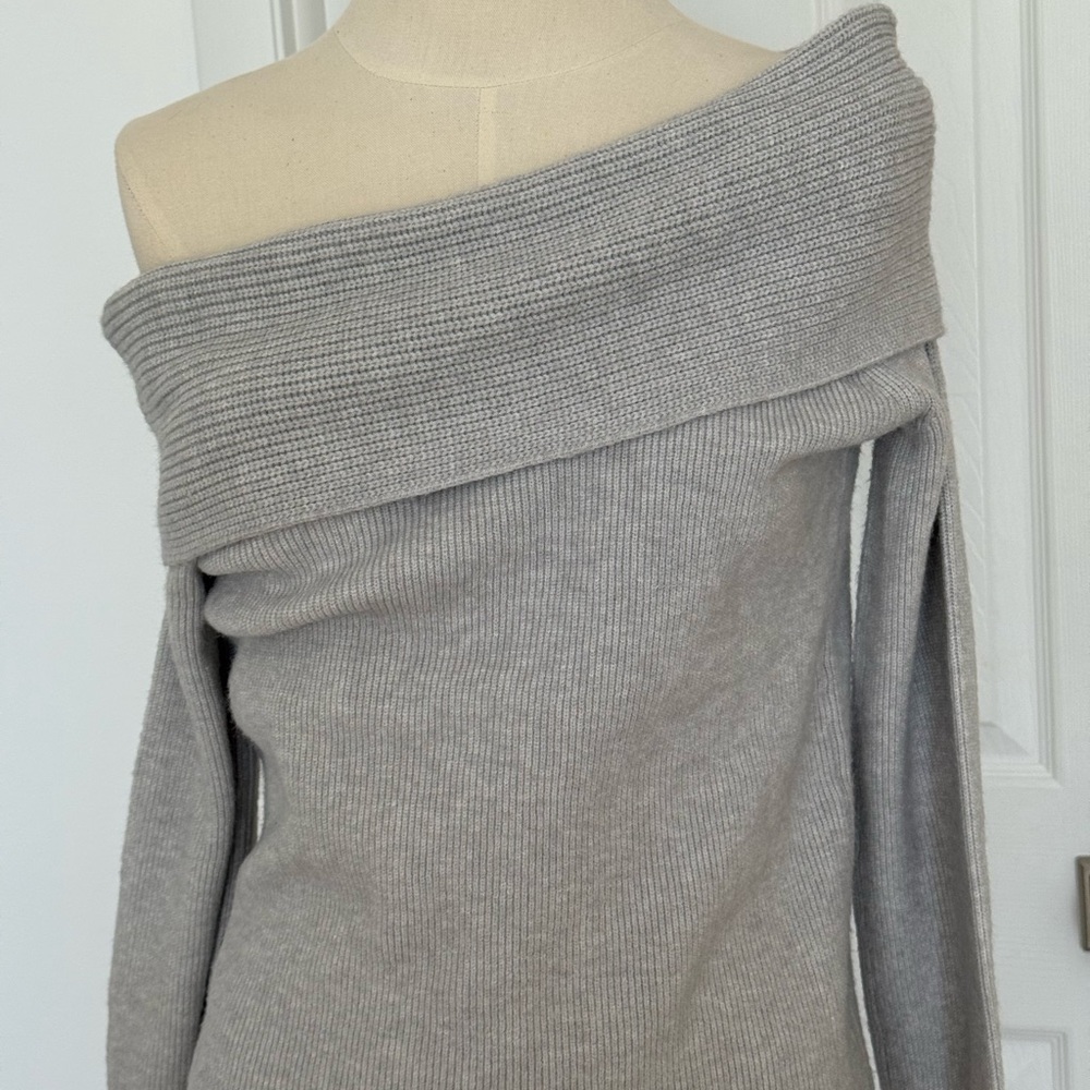 Leith Gray super soft Off-Shoulder Women Sweater